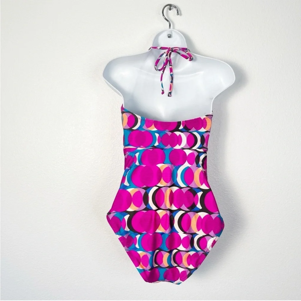 NEW Trina Turk Lace-Up Bandeau One Piece Women’s Retro Swimsuit Size 6